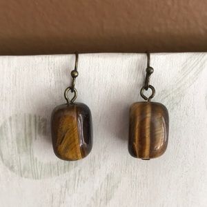 Drop earrings natural polished stone look